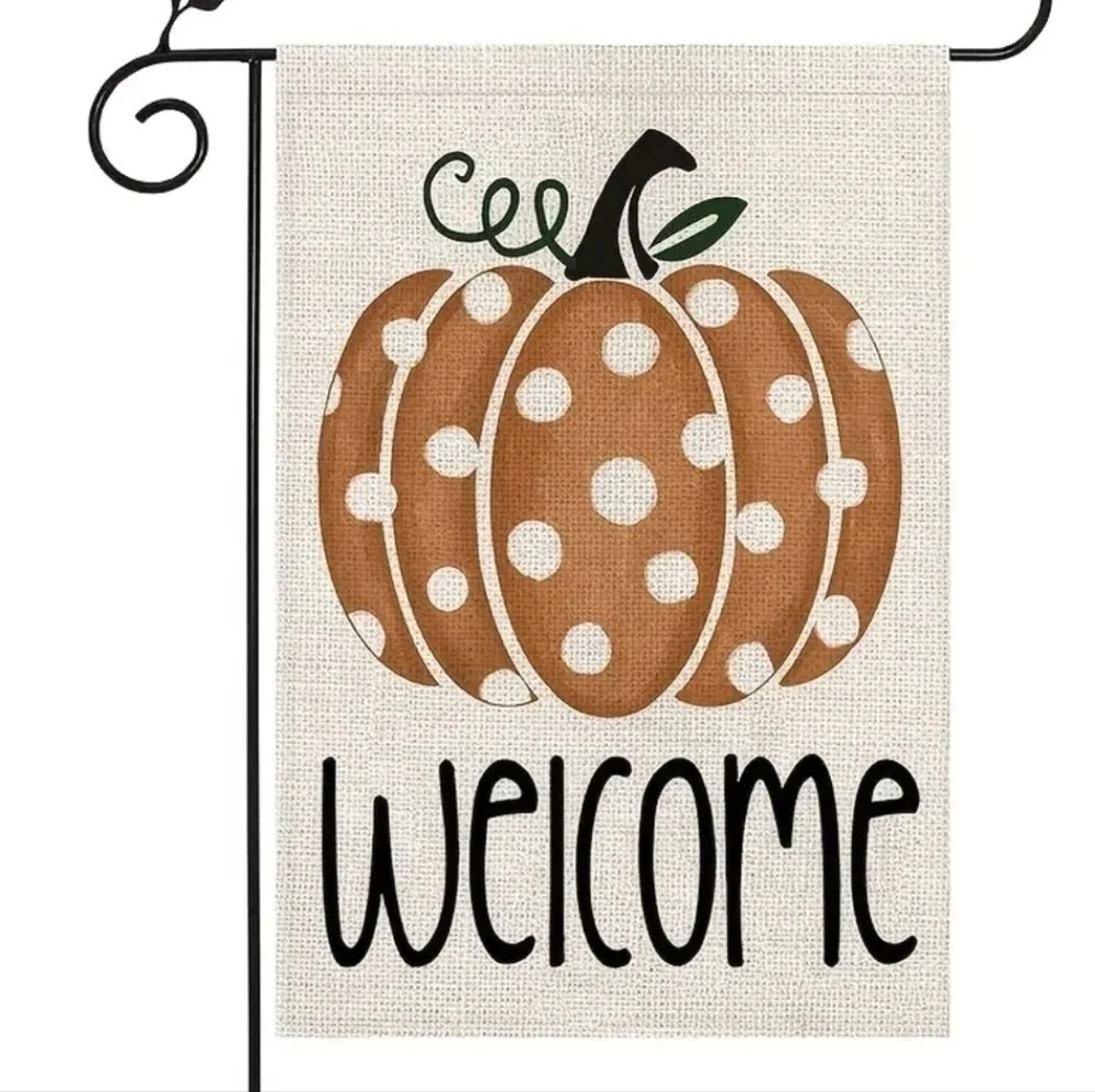 New Welcome garden flag, fall harvest, pumpkins